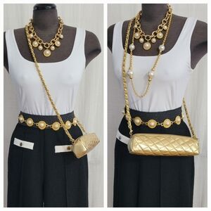 Gold Quilted Umbrella Bag